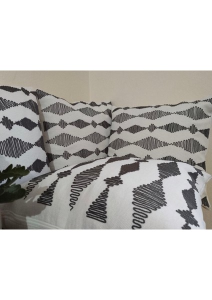 ✨ 4 ADET KIRLENT KILIFI - ATHIRA DALGALI DESEN PUNCH KUMAŞ ✨