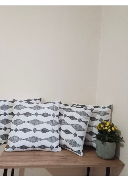 ✨ 4 ADET KIRLENT KILIFI - ATHIRA DALGALI DESEN PUNCH KUMAŞ ✨