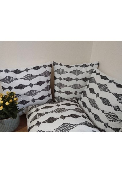 ✨ 4 ADET KIRLENT KILIFI - ATHIRA DALGALI DESEN PUNCH KUMAŞ ✨