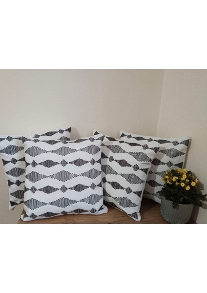 ✨ 4 ADET KIRLENT KILIFI - ATHIRA DALGALI DESEN PUNCH KUMAŞ ✨