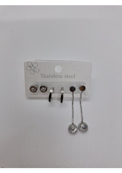 Şans Taşlı Çelik 6 Lı Küpe Seti fırsatları