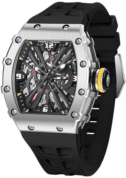 PD-1738 Iskelet 42MM 50M Su Geçirmez Kuvars Japonya VH65 Kuvars Saat Safir Kristal Çelik Erkek Saati