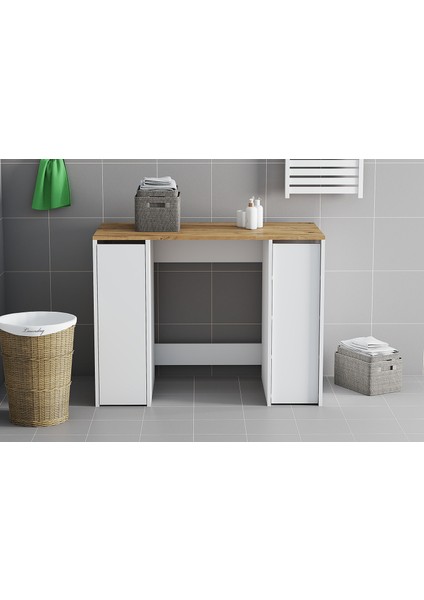 Ilayda 2 Kapaklı Banyo Dolabı- Atlantik Çam / Beyaz