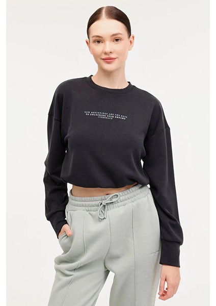 Lumberjack 4W Wl Larina 16CK97 4pr Siyah Kadın Sweatshirt