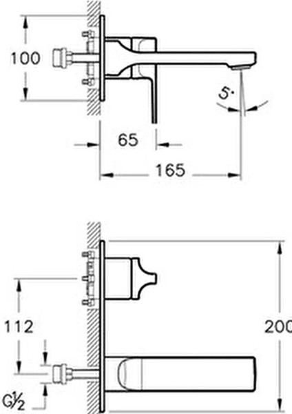 A42486 Suıt L Ankastre Krom Lavabo Bataryası
