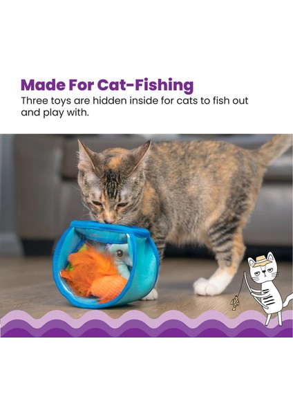 Hide & Seek Fish Bowl Blue Catnipli Kedi Oyuncağı