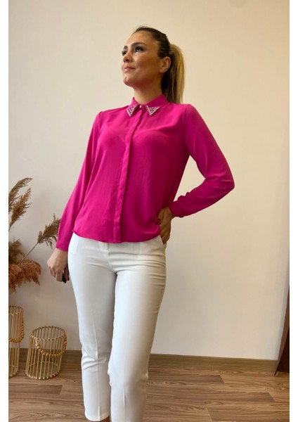 Yaka Ucu Taşlı Jessica Gömlek fırsatları