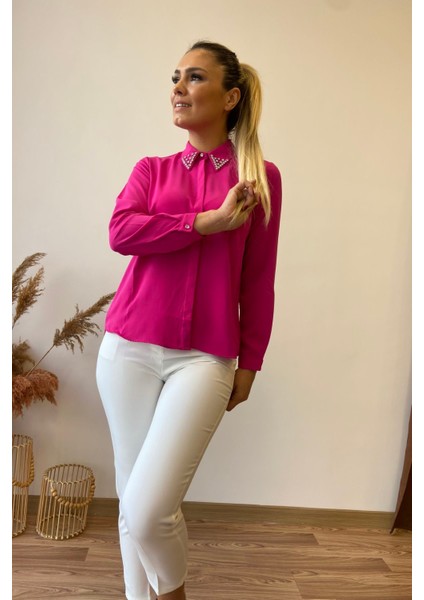 Yaka Ucu Taşlı Jessica Gömlek indirimleri