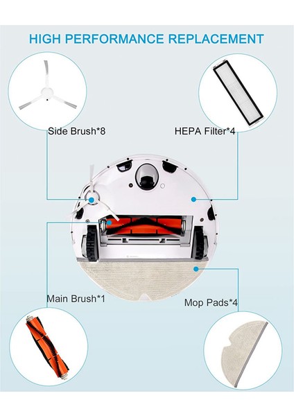 D9 D9 Max D9 Pro L10 Pro Için Ana Fırça Yan Fırça Hepa Filtresi (Yurt Dışından)