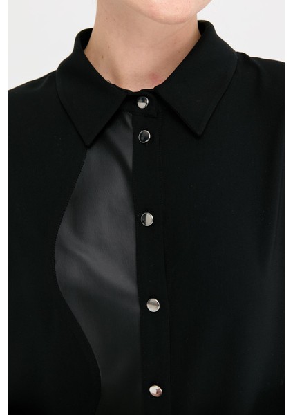 Deri Kombinli Tunik Siyah fırsatları