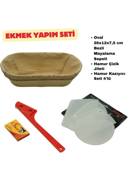 Ekmek Yapım Seti Oval 26 cm Bezli fiyatları