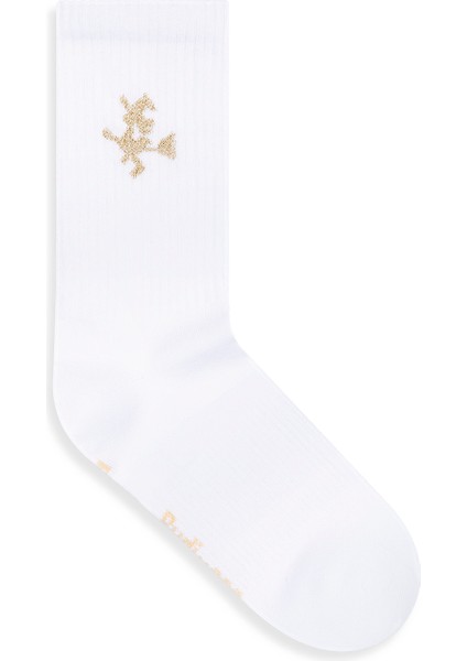 Kadın Simli Cadı Logolu Beyaz Antrenman Tenis Fitness Spor Çorap fiyatları