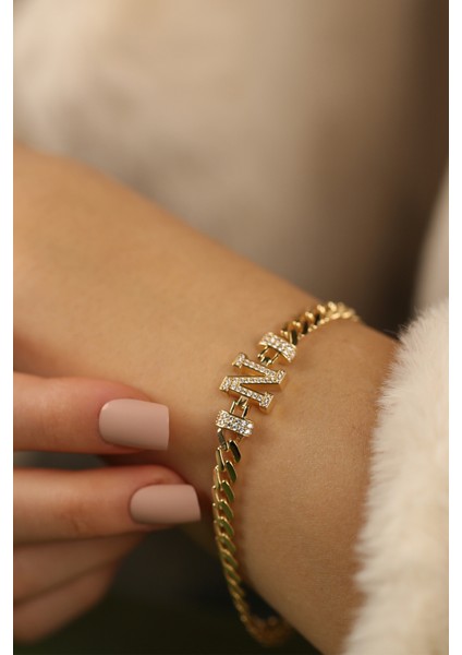 N Harf Gurmet Altın Bileklik ( Her Harf Mevcuttur )Altın Bileklik CGKBLK0226 fiyatları