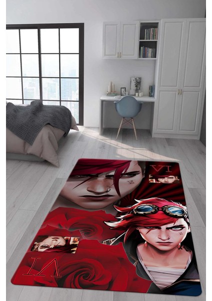 Kaymaz Taban Makinada Yıkanabilir Dijital Baskı Modern Desenli Genç Odası ve Çocuk Odası Halısı Dot Taban Halı