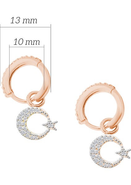 925 Ayar Gümüş Ay Yıldız Sallantılı Küpe fiyatları