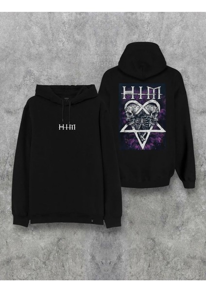 Him Müzik Grubu Baskılı Kapşonlu Özel Tasarım Hoodie Sweathsirt