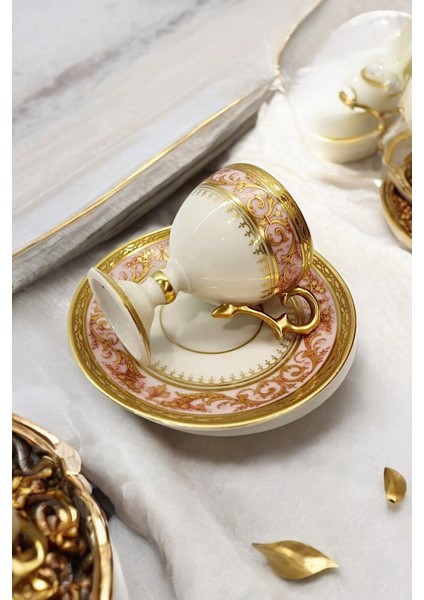 Fransız Limoges Damga Pedestal Ayak Kahve Fincanı