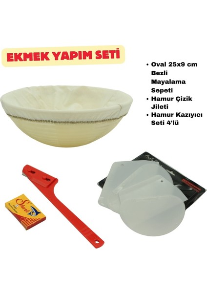 Ekmek Yapım Seti Yuvarlak 25 cm Bezli fiyatları