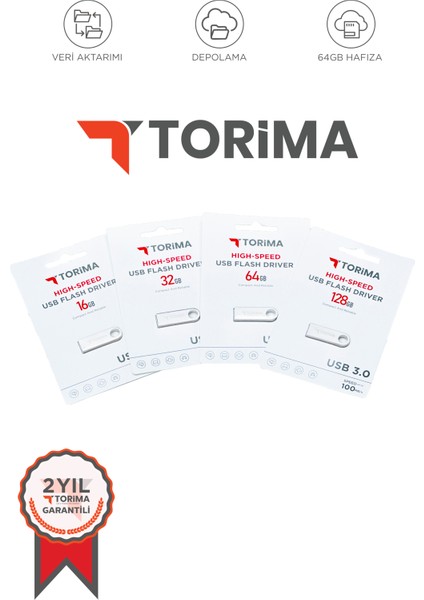 64GB Metal 100 Mb/s 3.0 USB Flash Bellek