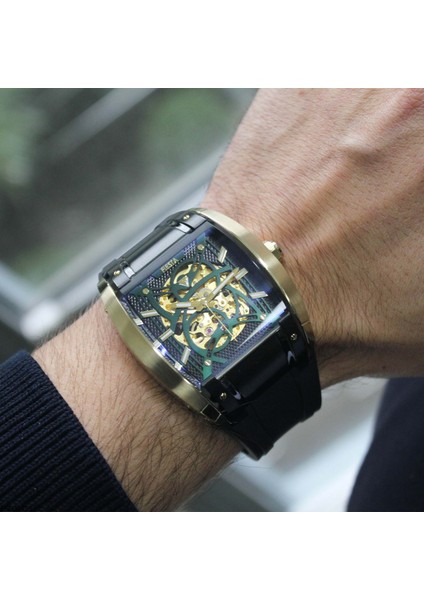 FS600453 Silikon Kordonlu Otomatik Erkek Kol Saati fırsatları