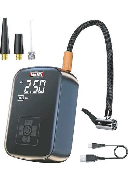 Atmc 7.4 Akülü Dijital Lastik Şişirme Pompası (A0104074)