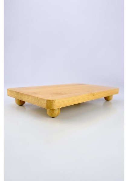 Bambu Ayaklı Dikdörtgen Mini Servis Ve Sunum Tahtası 24,5 Cm Kahverengi