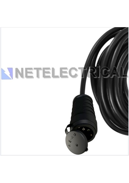 Kauçuk Tekli Topraklı Ara Uzatma Kablosu 13 Metre 3x2,5 Mm² Ttr Kalın Siyah Kablolu