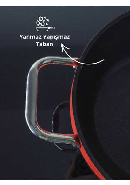 Pro-Plus 32 cm Kırmızı Karnıyarık Tencere