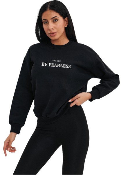 Kadın Baskılı Şardonlu Sıfıryaka Sweat