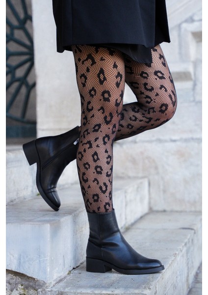 Kadın Fermuarlı Topuklu Günlük Bot Huna Siyah