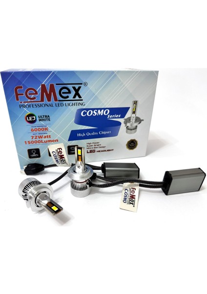 Yeni Cosmo H7 Şimşek Etkili LED Xenon 72W 15000 Lumen fiyatları