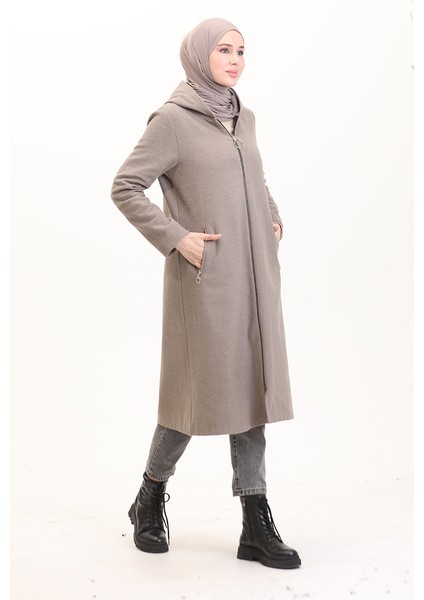 Kapüşonlu Kaşe Kap 8001-05 Vizon fiyatları