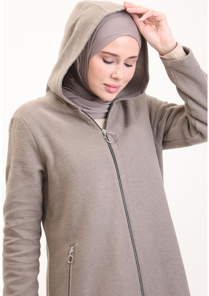 Kapüşonlu Kaşe Kap 8001-05 Vizon modelleri