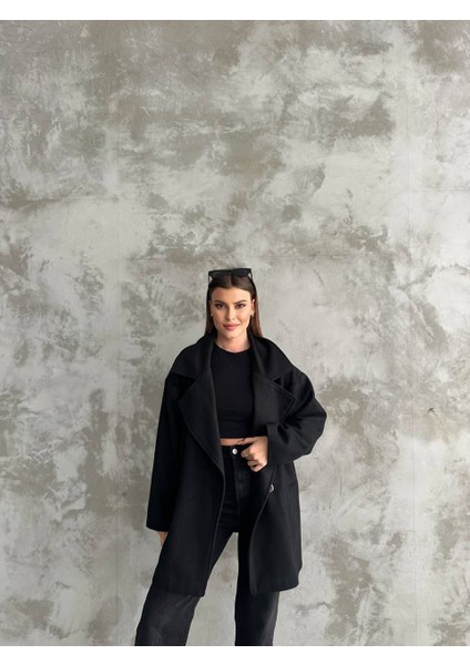 Kaşe Kumaş Düğmeli Kadın Blazer Ceket