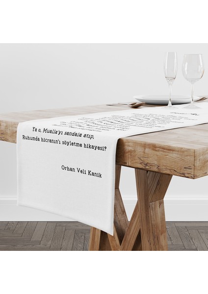 Dedikodu - Şiir Runner Örtü - 40 cm x 140 cm