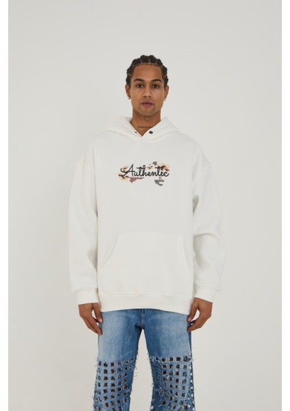 Kapüşonlu Authentic Baskı Oversize Erkek Sweatshirt fiyatları