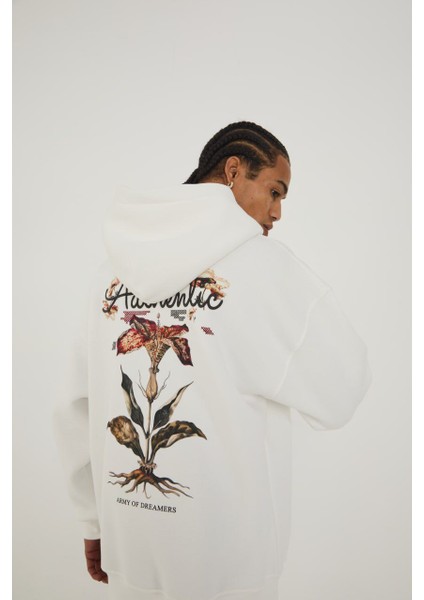Kapüşonlu Authentic Baskı Oversize Erkek Sweatshirt modelleri