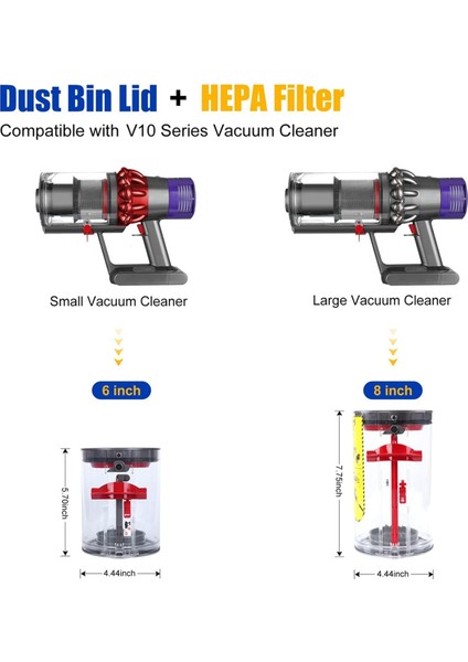 V10 SV12 Elektrikli Süpürge Hazne Kapağı/filtreli Toz Kovası Kapağı Için Toz Haznesi Taban Kapağı Yedeği (Yurt Dışından) modelleri
