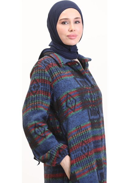 Etnik Desen Düğmeli Kap 0556-06 Saks modelleri