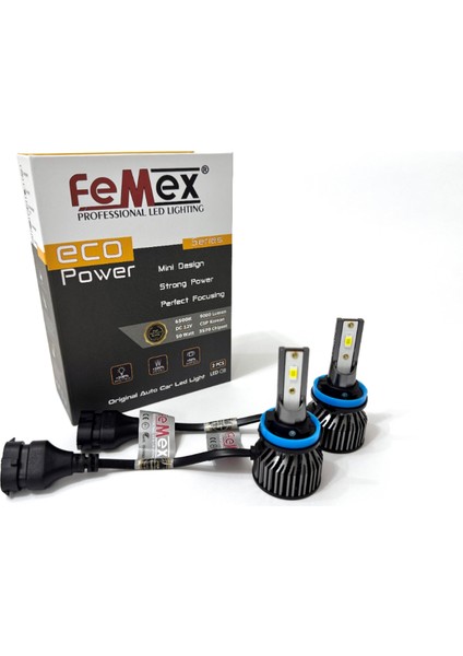 Yeni Eco Power H11 Şimşek Etkili LED Xenon Fanlı 50W 9000 Lumen
