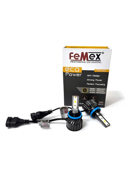 Yeni Eco Power H11 Şimşek Etkili LED Xenon Fanlı 50W 9000 Lumen