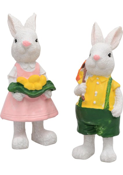 2x Paskalya Tavşanı Figürleri Paskalya Dekor Heykelleri Balkon Odası Için (Yurt Dışından) fiyatları