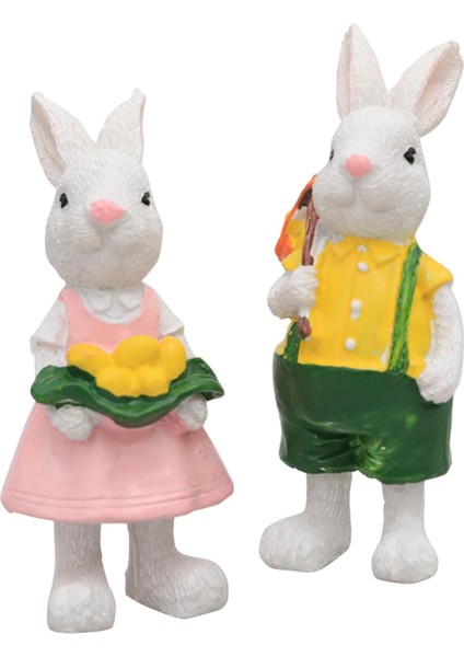 2x Paskalya Tavşanı Figürleri Paskalya Dekor Heykelleri Balkon Odası Için (Yurt Dışından) modelleri