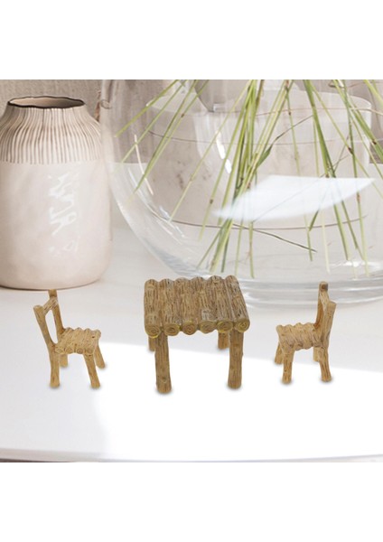 Minyatür Figür Mikro Bonsai Yap Süsleme El Sanatları Dekor 3 Sandalye (Yurt Dışından) modelleri