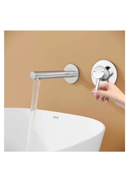 A42581 Origin Sıva Üstü Krom Ankastre Lavabo Bataryası modelleri