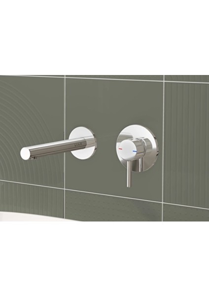 A42581 Origin Sıva Üstü Krom Ankastre Lavabo Bataryası fırsatları