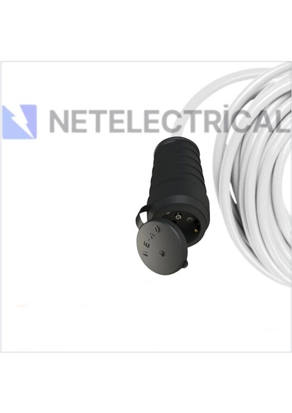 Kauçuk Tekli Topraklı Ara Uzatma Kablosu 1 Metre 3x2,5 Mm² Ttr Kalın Beyaz Kablolu