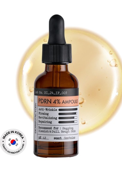 Pdrn Somon Dna Anti Aging Karşıtı ve Elastiklik Arttırıcı Serum Derma Factory Pdrn %4 Ampoule 30 ml