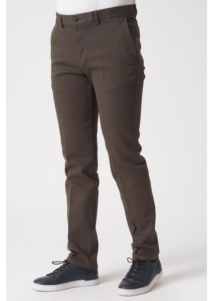 Salvador P1039 Zümrüt Likralı Pamuklu Slim Fit Chino Pantolon Haki modelleri