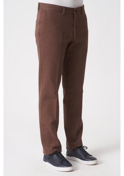 Salvador P1039 Zümrüt Likralı Pamuklu Slim Fit Chino Pantolon Kahve fiyatları